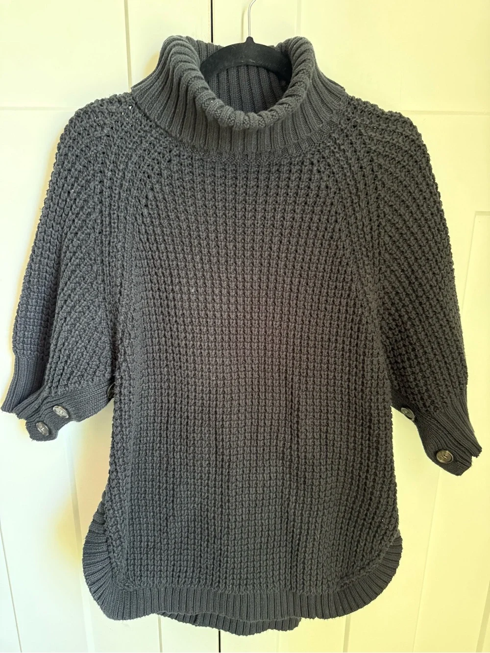 J. Crew Black Chunky Turtleneck Tunic Sweater size S/M. EUC.